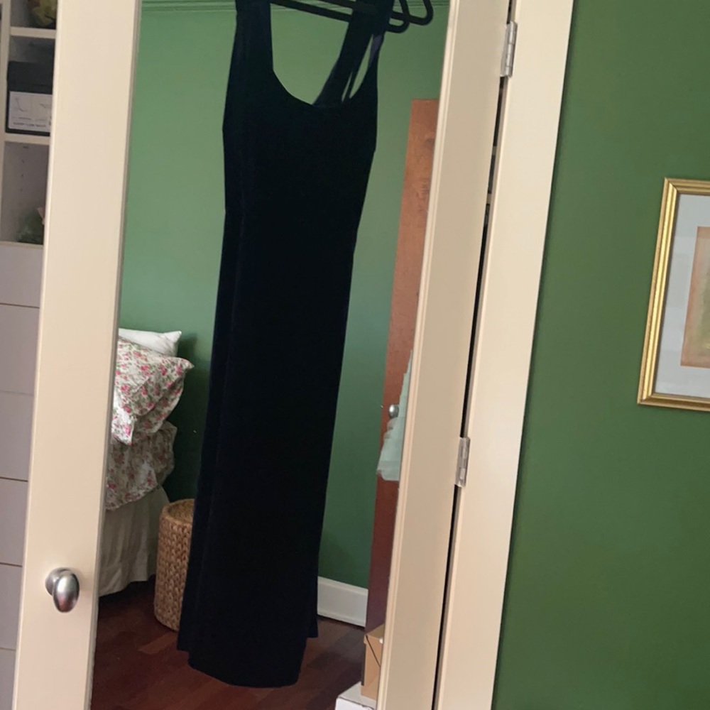 Club Monaco Deep Blue Velvet Midi Dress